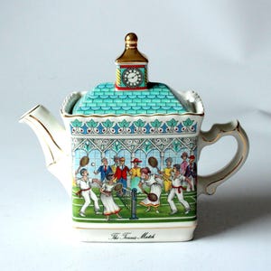 Design Teekanne The tennismatch Sadler 80er Porzellan Geschenk Teekenner West Germany stylish tea pot rar Sammlerobjekt England