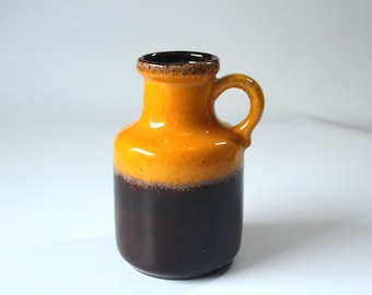 70s Fat Lava Vase Yellow Brown 414-16 Scheurich - Etsy