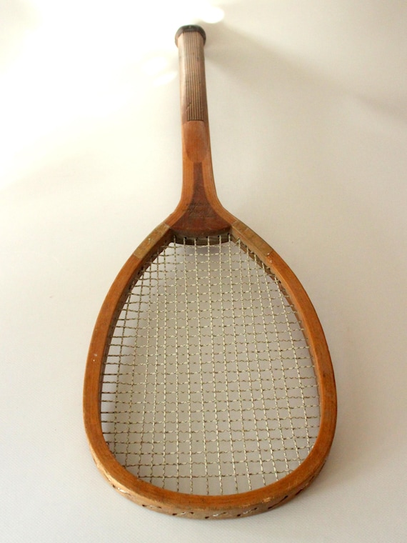 Ancienne raquette de tennis antique en bois 1910 1920 Angleterre S+S ancienne raquette de tennis juive antique raquette Judaica vintage rareté objet de collection - France