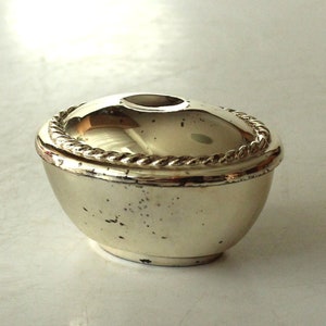 Silver-plated boho pill box vintage metal silver pill box ring box jewelry box West Germany pillbox silver plated sweetener box
