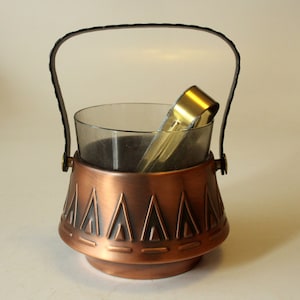 Ice Cube Container Copper Brass Vintage 50s 60s Ice Cooler Ice Bucket Retro Bareware Ice Bucket Silver West Germany Vintage Gift