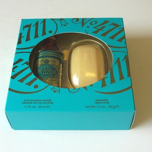 Cologne 4711 Genuine Cologne Water Gift Box Christmas Unused 100 g Soap 50 ml Eau de Cologne Vintage West Germany Perfume