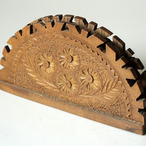 Mano Intagliato Titolare Tovagliolo Holder Vintage Tovagliolo Stand Ciotola In legno Boho Lettera Stand Hardwood Lettera Stand Tovagliolo Holder Legno