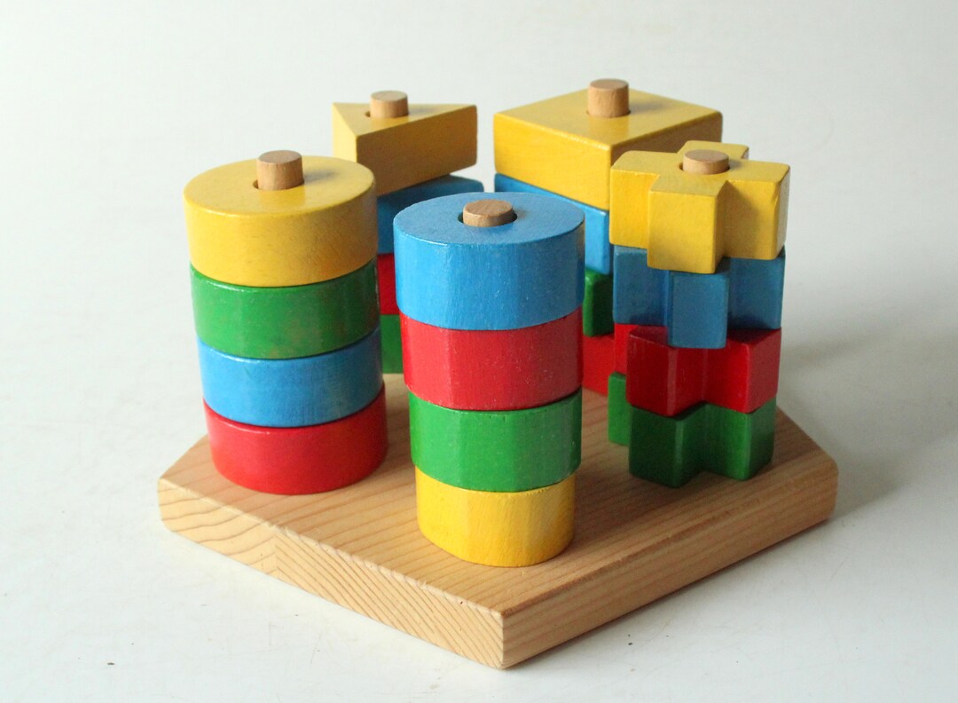 Puzzle Plug In Plug-in Game Sorting Game Wooden Puzzle Vintage Animals 70s 80s Retro ...
