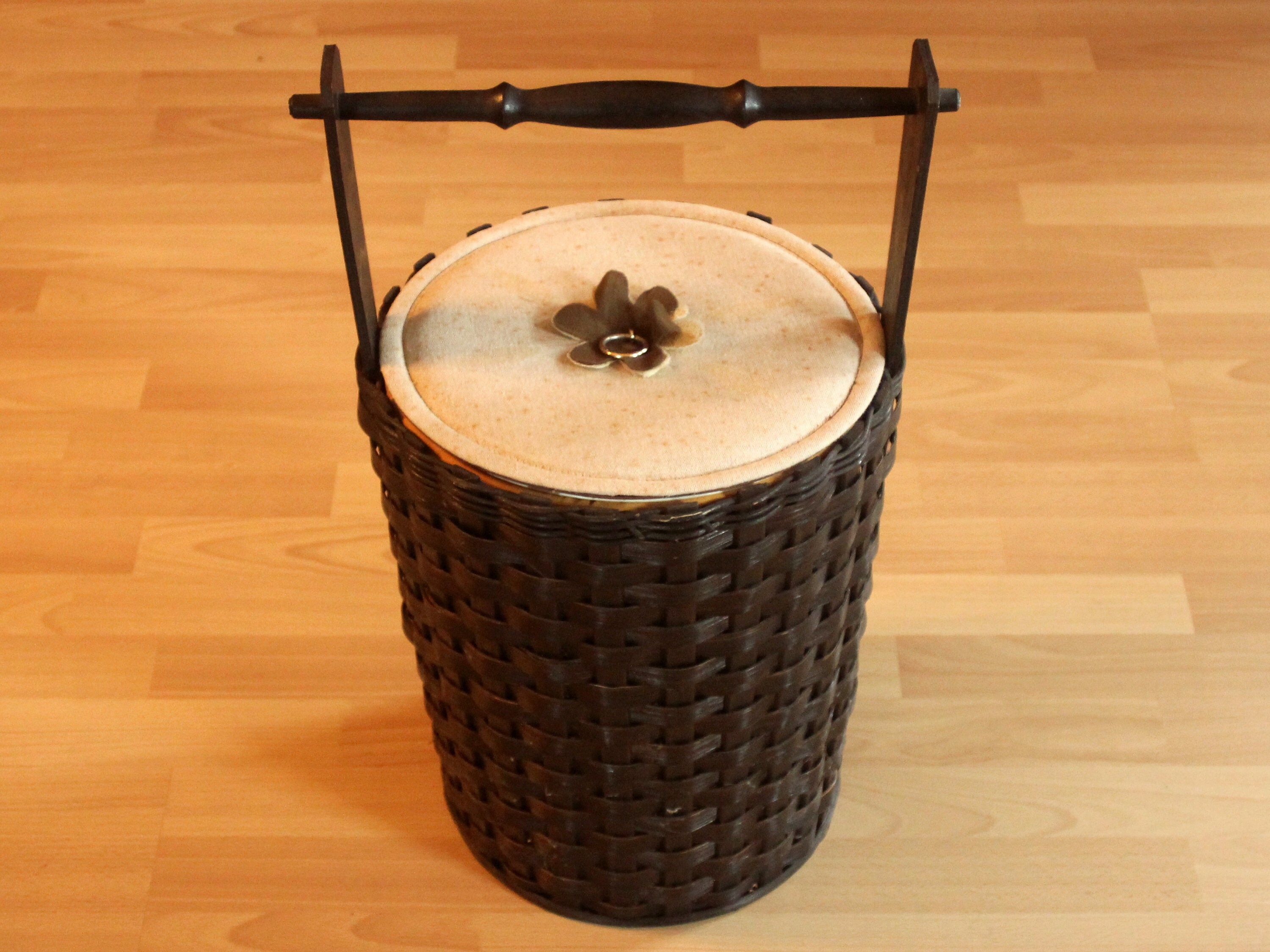 Cesta de coser grande cesta vintage hecha a mano cesta | Etsy