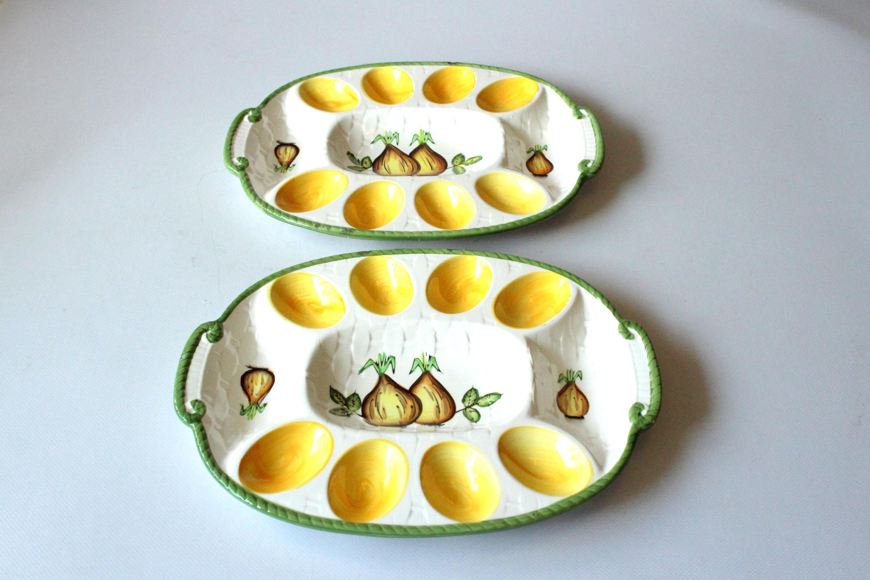 Œuf En Faïence Jaune – Déco Vintage