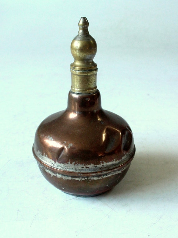 Arabic Oriental Perfume Bottle Vintage Brass Hand… - image 4