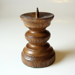 Candle holder wood candlestick vintage boho candlestick mid century 1950s candlestick handmade hygge