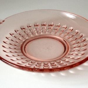 Vintage kleine Schale Bonbonniere Konfektschale Gebäckschüssel rosa Glas Rosalinglas Pressglas 30er 40er Jahre Schmuck Bowl mid century