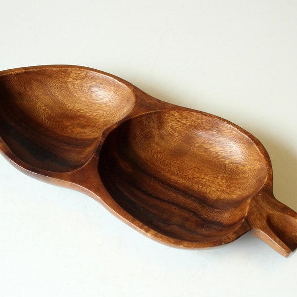 Wooden bowl Snackbar Vintage wood bowl Nut bowl Christmas hardwood mid century 70s bowl teak olive bowl olive nave