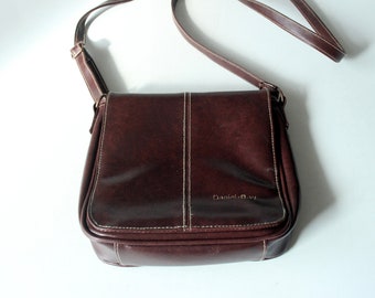 Daniel Ray leather shoulder bag handbag vintage brown bag leather brown shoulder bag midi 80s 90s