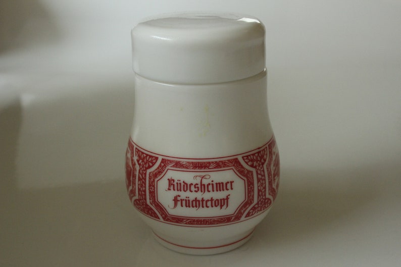 Vintage R\u00fcdesheim Fruit pot One-made Glass Heinrich Porcelain Villeroy and Boch Asbach Uralt R\u00fcdesheim am Rhein