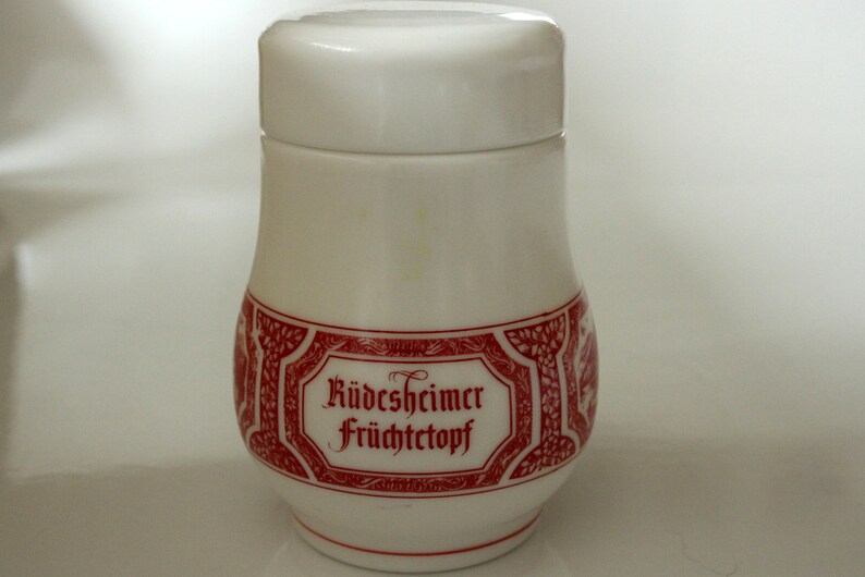 Vintage R\u00fcdesheim Fruit pot One-made Glass Heinrich Porcelain Villeroy and Boch Asbach Uralt R\u00fcdesheim am Rhein