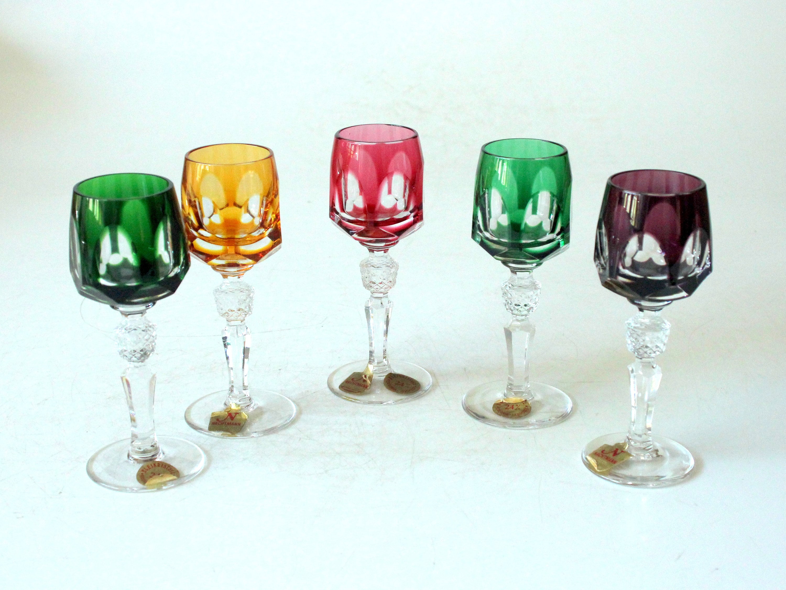 5 Nachtmann Lead Crystal Römer Liqueur Glasses Vintage Overhang Sherry Glass West Germany Mid Century Glasses Rhine Lead Cristal Classic Shape