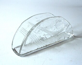 Designer glazen servettenhouder, vintage servettenstandaard, decoratieve brievenhouder, brievenhouder uit de jaren 70, handgemaakt glazen ontwerp