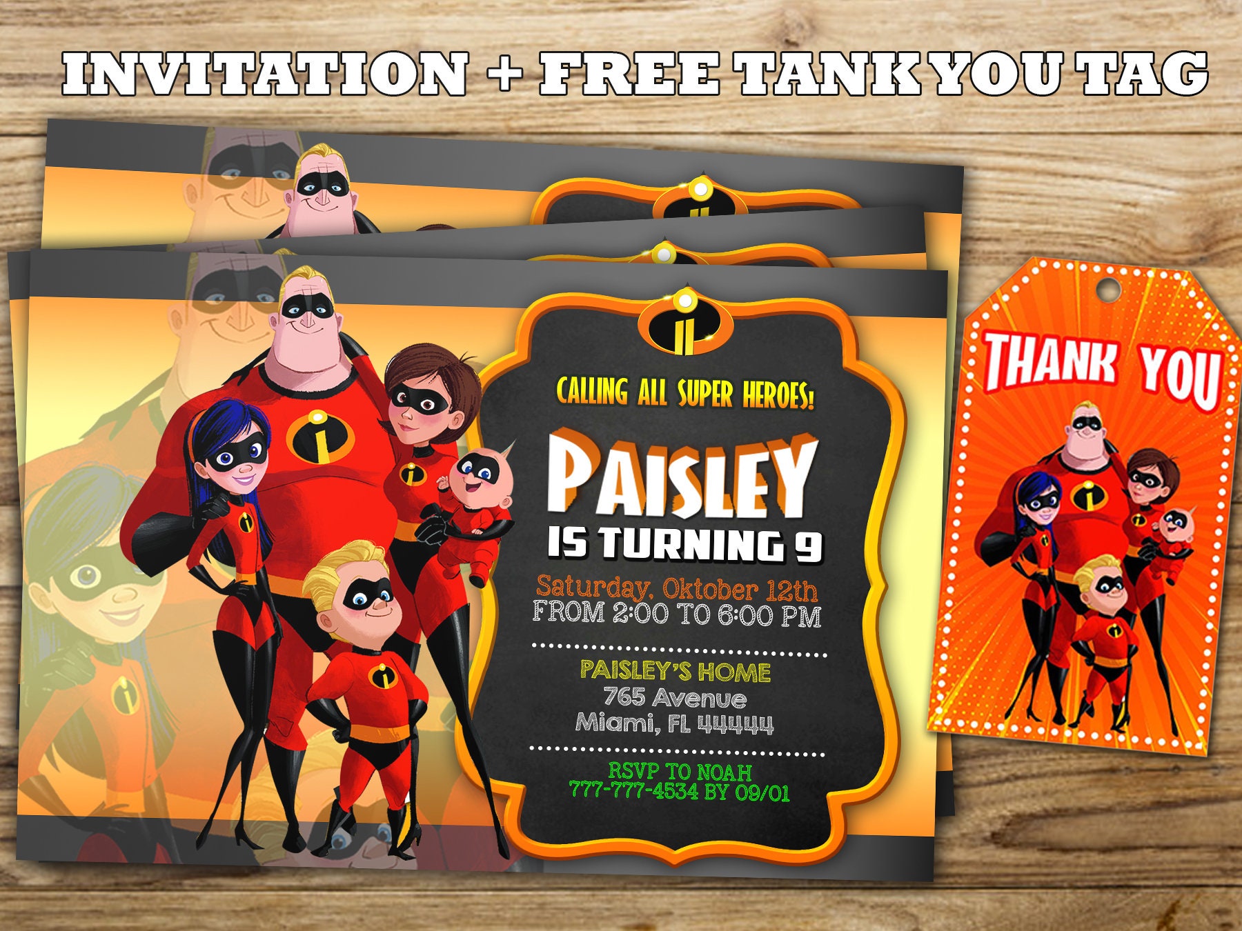 The Incredibles InvitationIncredibles Birthday Invitation | Etsy