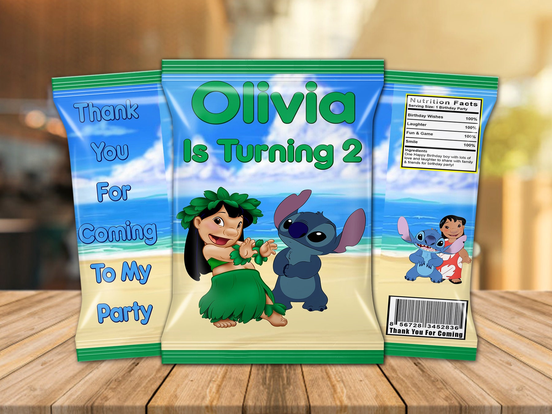 Lilo And Stitch Chip Bags, Lilo And Stitch Birthday , Lilo And Stitch Party  Favor, Personalized, Digital File