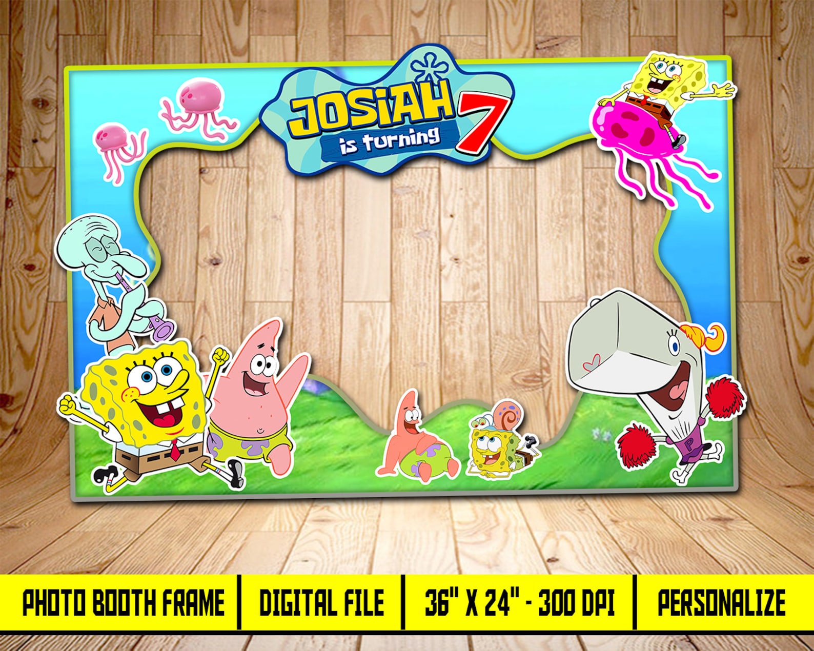Spongebob Spongebob Photo Booth Frame Birthday Photo Booth | Etsy