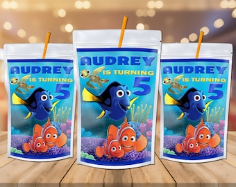 Finding Nemo Party Decorations Finding Nemo Favor Bag Finding Nemo Chip Bag Finding Party Favors Digital Files Finding Nemo Party Prop