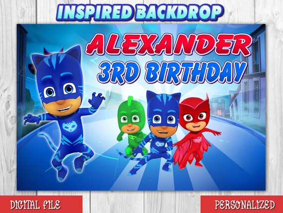Pj Masks Backdrop Pj Masks Birthday Backdrop Pj Masks | Etsy