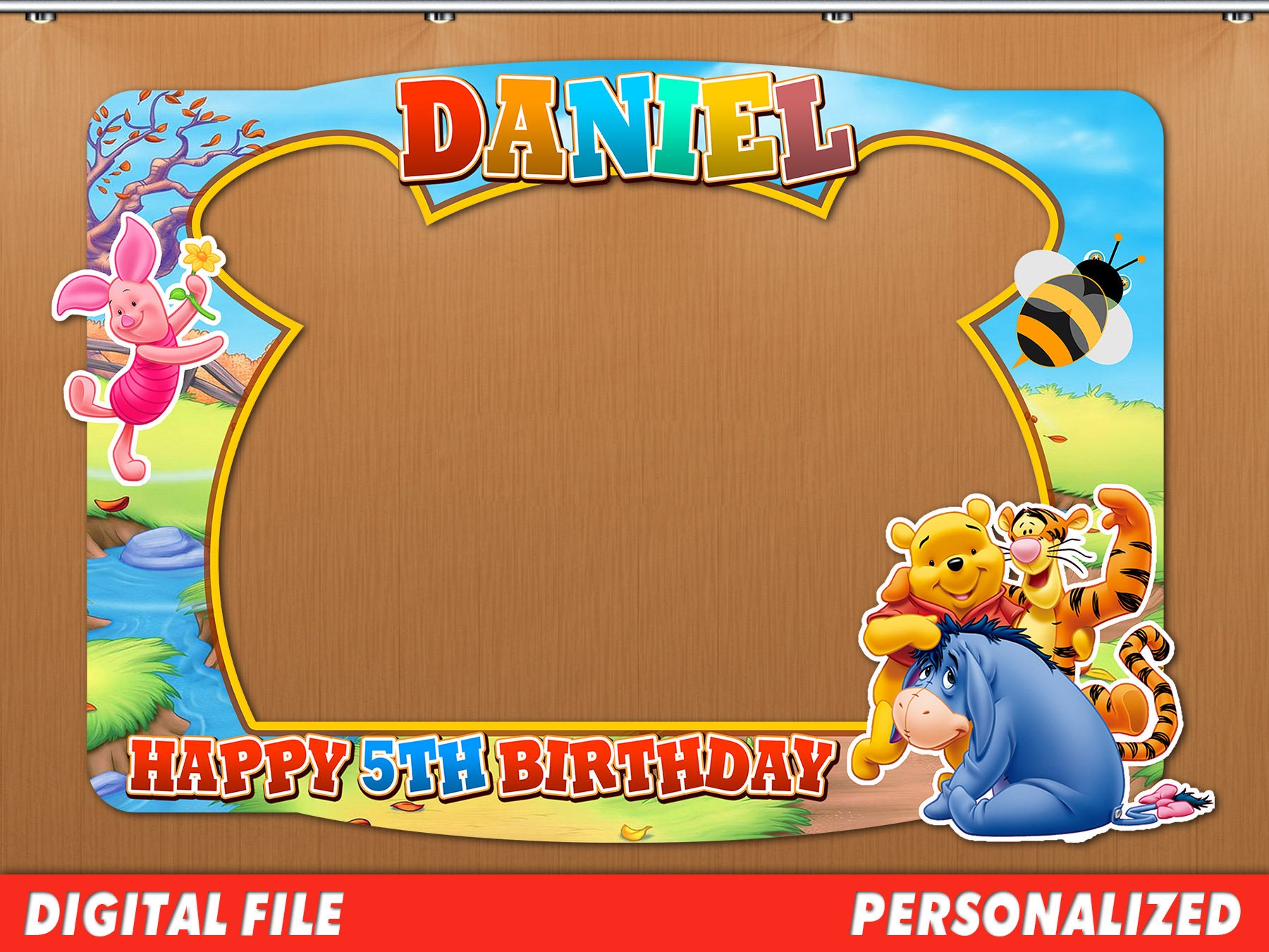 Winnie the Pooh Photo Booth Frame, Winnie the Pooh Birthday Photo Booth