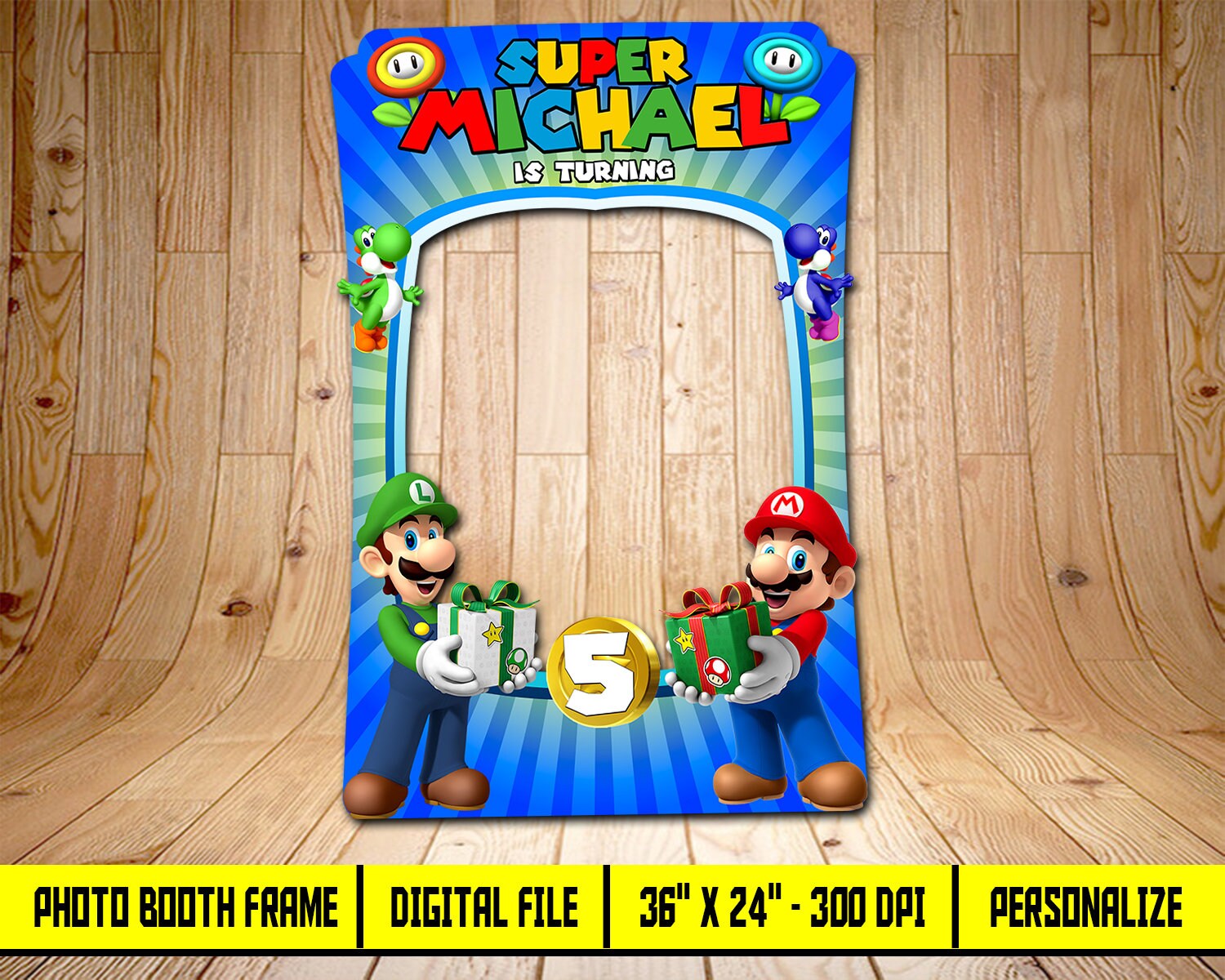 Mario BrossSuper Mario Photo Booth Frame Birthday Photo Etsy