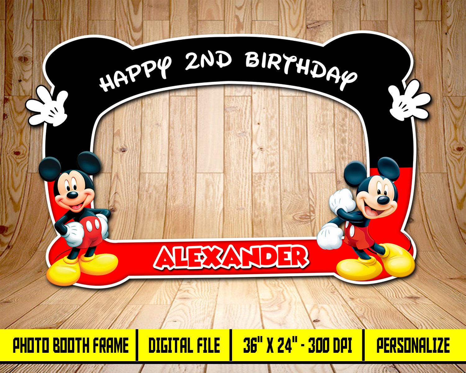 Mickey Mouse Mickey Mouse Photo Booth Frame Birthday Photo Etsy