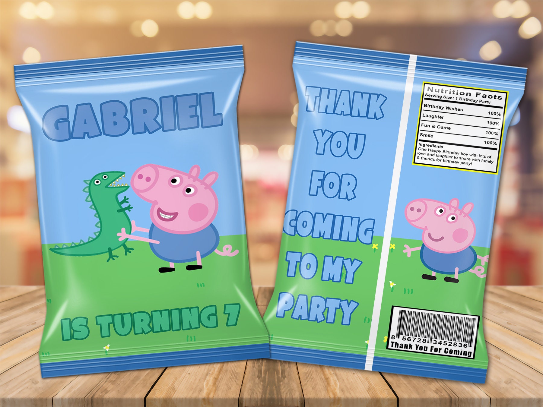 Peppa Pig Chip Bags Peppa Pig Birthday Peppa Pig Party Etsy