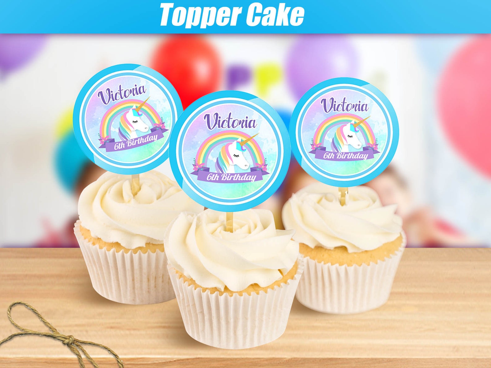 Printable Unicorn Cupcake Toppers Page Three