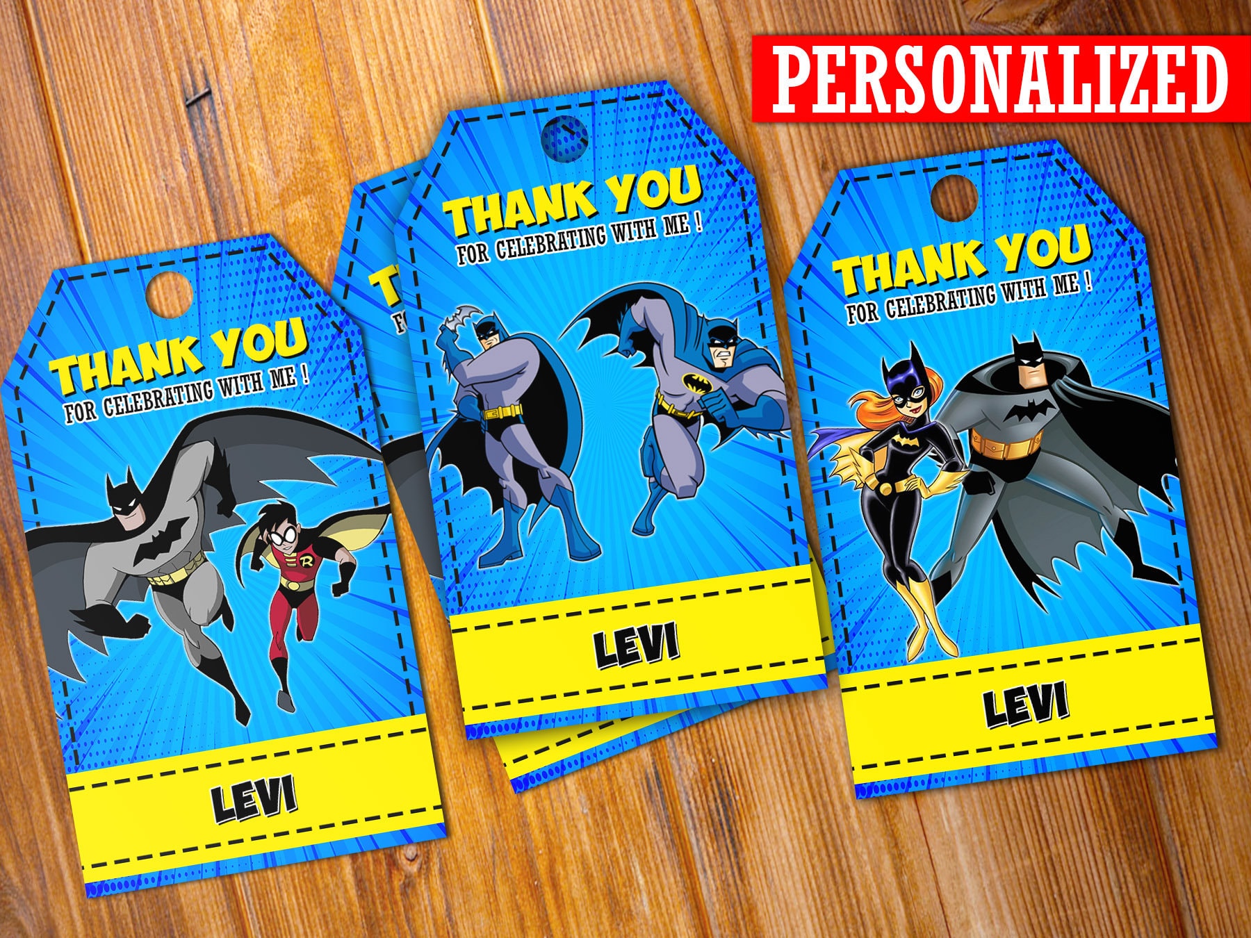 Batman Thank You Tag Batman Favor Tags Thank You Tags | Etsy