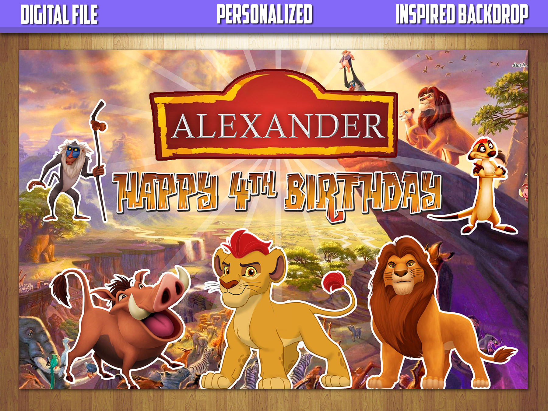 Lion King Backdrop Lion King Birthday Backdrop Lion King Etsy