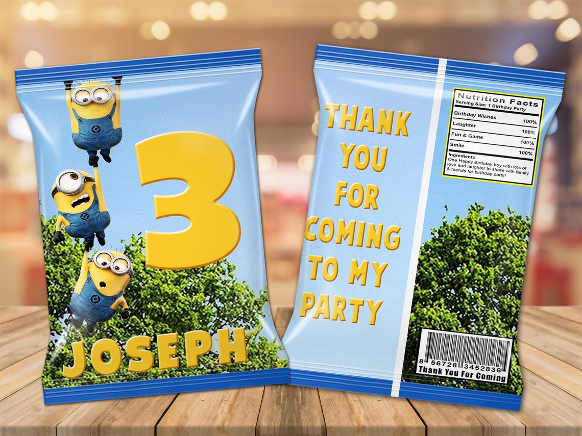 Minions Chip Bags Minions Birthday Minions Party Favor Etsy