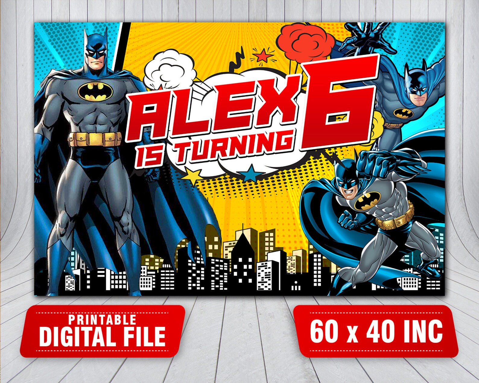 Batman Backdrop Batman Birthday Backdrop Avengers Batman Etsy