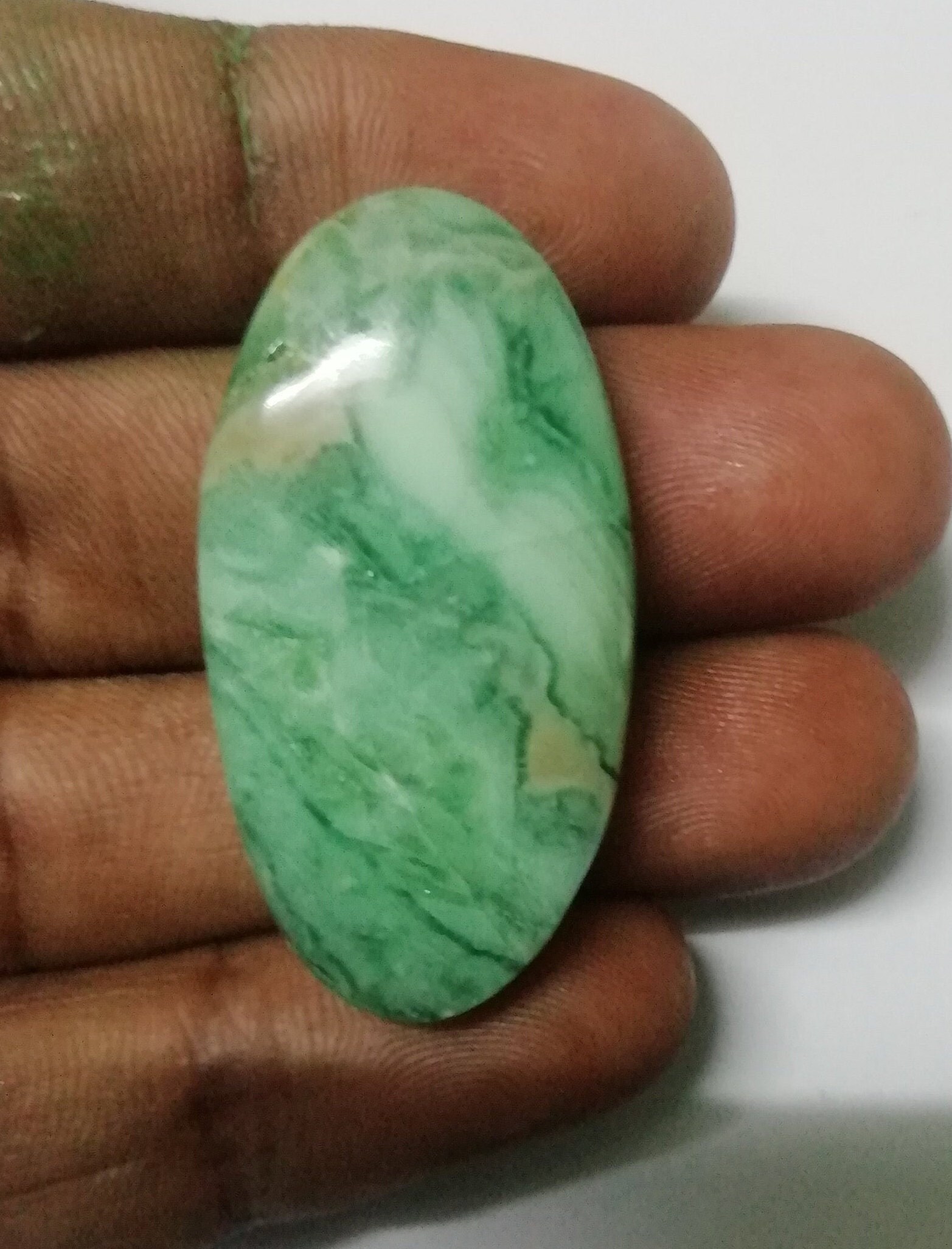 Natürliche Edelstein grün Achat lose Cabochon Edelstein Etsy