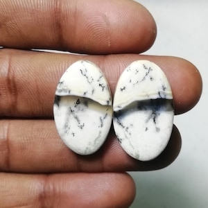 100% natuurlijke dendriet opaal cabochon losse edelsteen voor sieraden paar oorbellen maken, gewicht- 31,50 ct