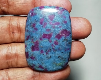 Cabochão de cianita de rubi natural, pandent de pedras preciosas soltas e fabricação de joias, peso 111Ct