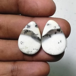 100% natuurlijke dendriet opaal cabochon losse edelsteen voor sieraden paar oorbellen maken, gewicht- 23,15 ct
