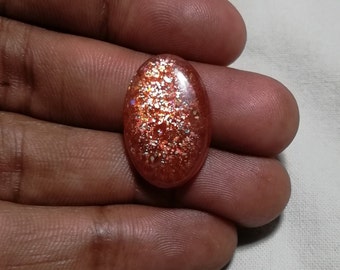 Natural Sparkle Stars Sunstone Feldspar Loose Cabochon Rainbow Lattice jewelry and pandets making  Weight 14Ct