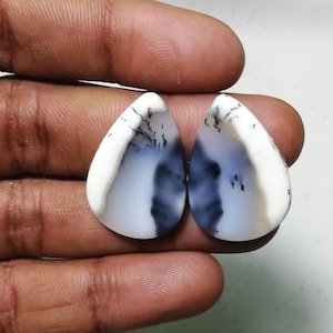 100% natuurlijke dendriet opaal cabochon losse edelsteen voor sieraden paar oorbellen maken, gewicht - 34,80 ct