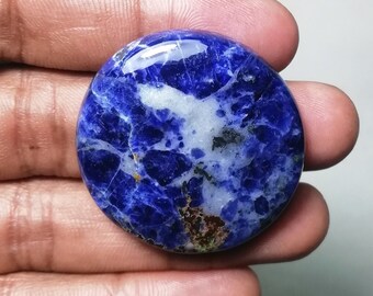 Awesome 100% Natural Sodalite Loose Gemstone Cabochon For Jewelry And Pendent Making, Weight-75.30ct