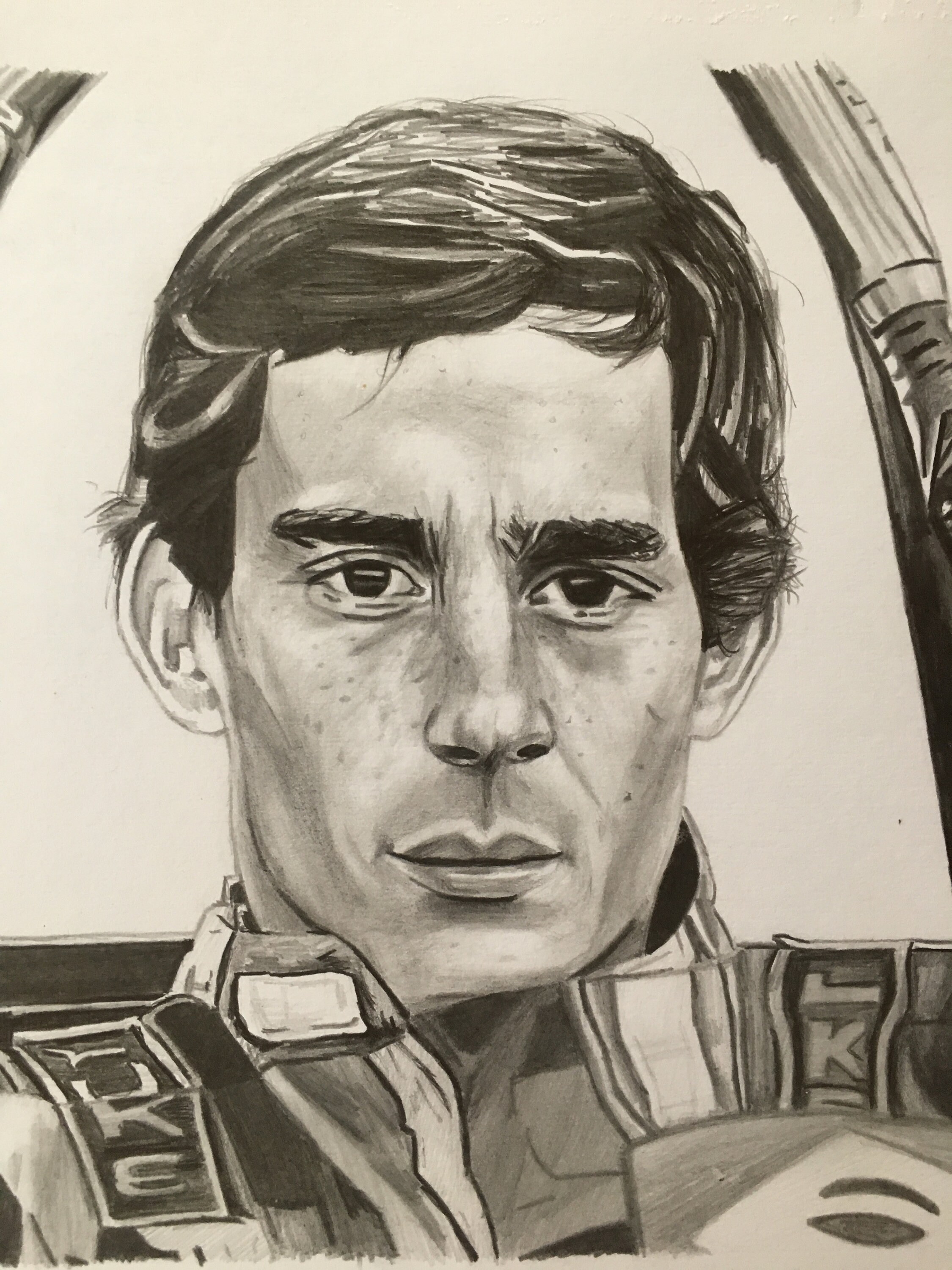 F1 Ayrton Senna Original Pencil Drawing. Mclaren Lotus Grand | Etsy