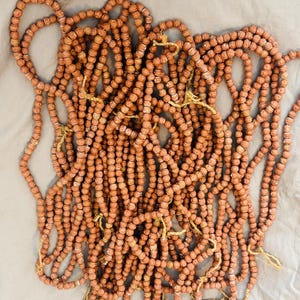 Round Handmade West African Mali TerraCotta  Clay Burnt Orange Color Trade Beads Huge Lot