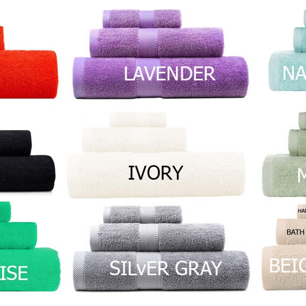 Personalized Towels - 100% Ring Spun Cotton Towels, Personalized Bath Towels, Bath Sheets Hand Towels, Monogrammed Towels- 660 Gsm Thickness