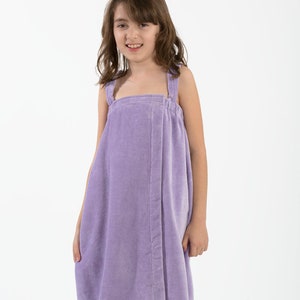 Personalized Terry Cotton Spa Wrap For Girls Solid Color Spa Wrap Towels Lavender