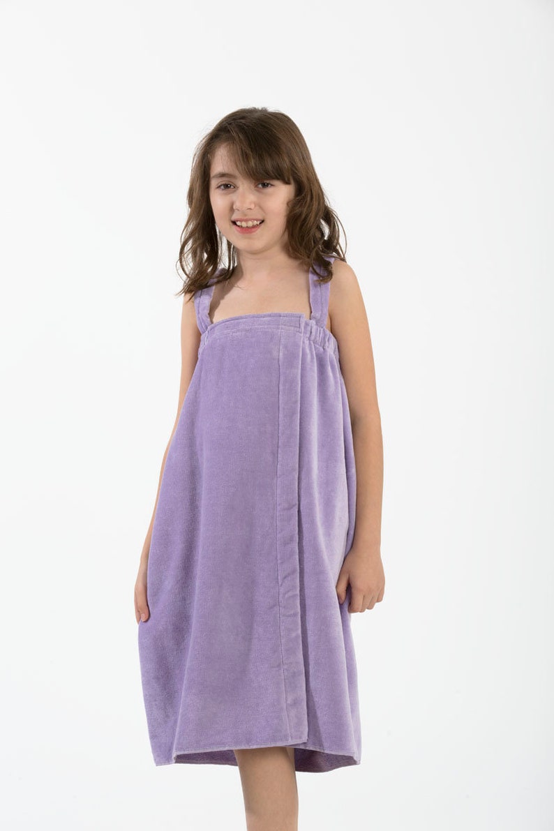 Personalized Terry Cotton Spa Wrap For Girls Solid Color Spa Wrap Towels Lavender