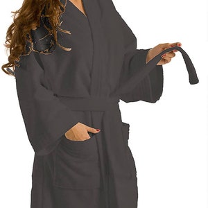 Personalized Women's Spa Thigh Length Robe - Lightweight Microfiber Spa ...