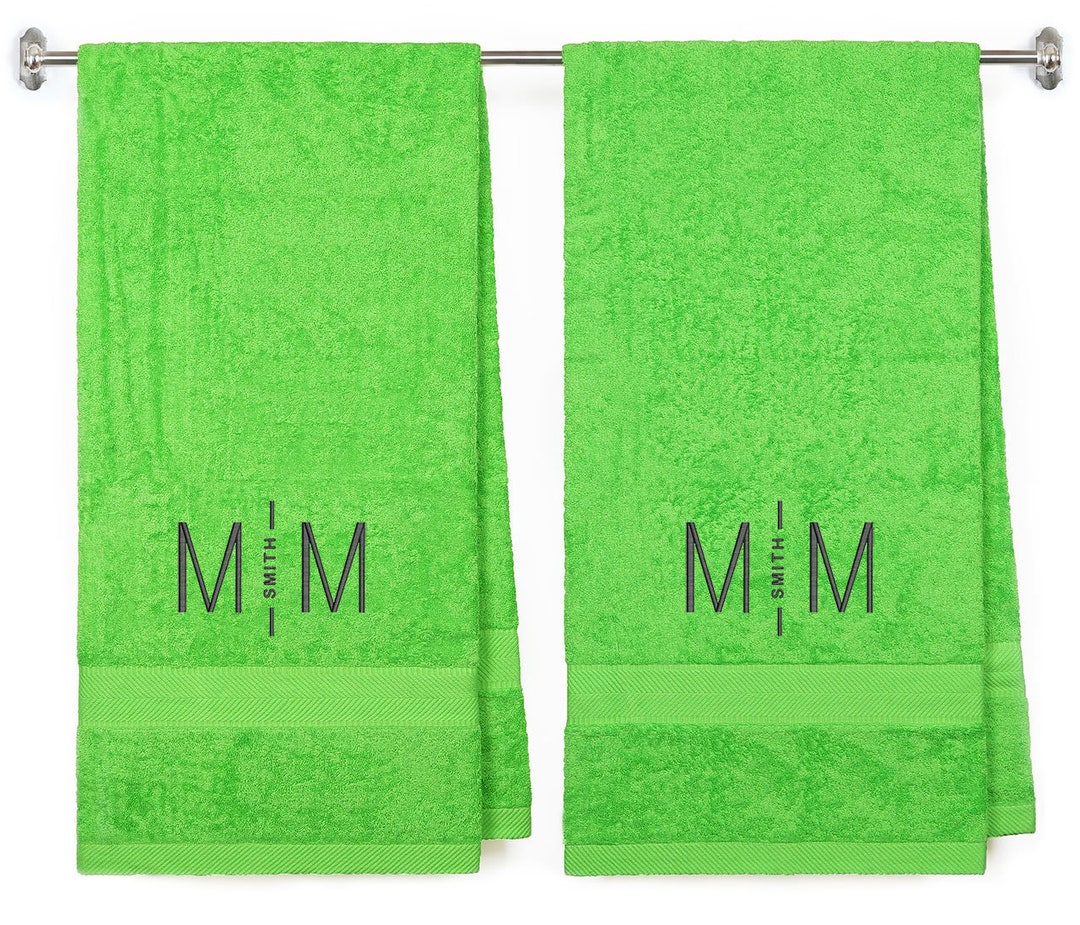 Personalized Bath Towels, 100 Terry Cotton Custom Embroidered Shower
