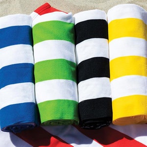 Personalized Cabana Microfiber Beach Towels - Embroidered Microfiber Beach Towel With Name