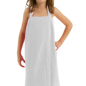 Personalized Terry Cotton Spa Wrap For Girls Solid Color Spa Wrap Towels White