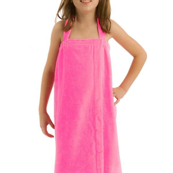 Personalized Terry Cotton Spa Wrap For Girls - Solid Color Spa Wrap Towels